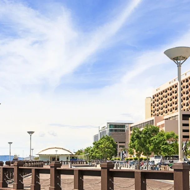 The Kota Kinabalu waterfront is a popular spot for sunset views, seaside dining, and relaxed evening walks.