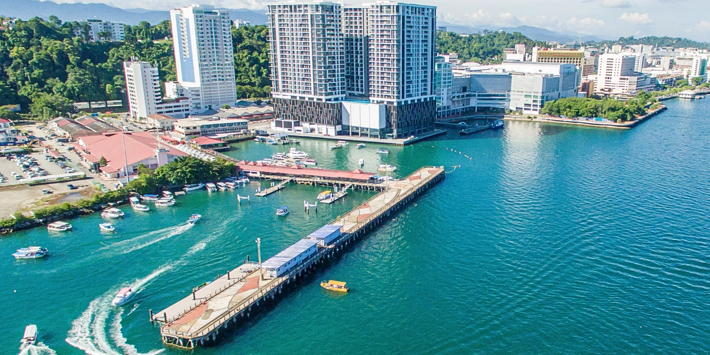 Jesselton Point Ferry Terminal Aerial View