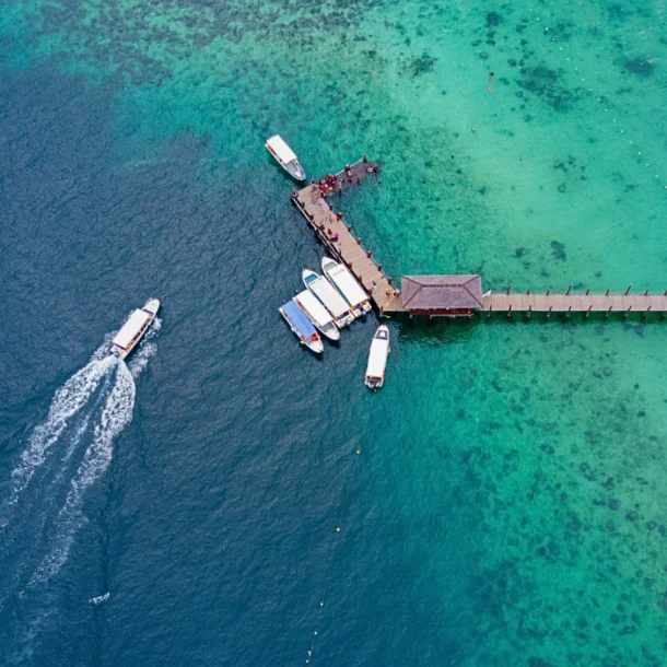 Top view of Manukan Island in Kota Kinabalu