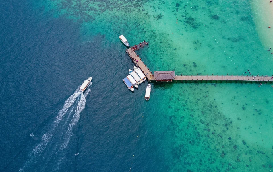 Top view of Manukan Island in Kota Kinabalu